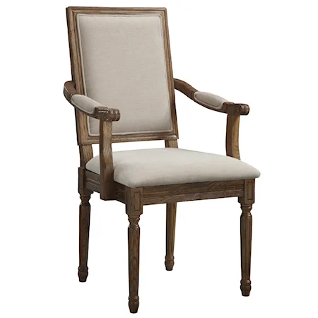 RTA Arm Chair Square Back Set w/ Fabric Upholstery